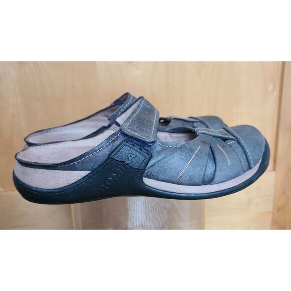 Romika EU 39 Slip On Closed Toe Comfort Sandals Leather Gray Walking Shoes - Picture 2 of 8